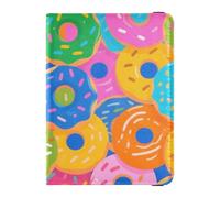 Étui de protection en cuir coloré pour passeport familial en forme de donut pour homme étanche