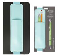 Étui de protection en cuir croisé et stylo à bille gravé - Bande élastique pour stylo à bille/journal - I Can Do All Things, Phil 4:13 Scripture & Blessed Pen - Turquoise