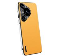 Étui de protection en cuir pour Huawei Pura 70 Ultra/70 Pro+/70 pro/70 - En métal - Protection de l'appareil photo - Support sans fil - Pour affaires - Jaune - 70 Pro+