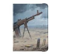 Étui de protection en cuir pour passeport et carte de vaccin - Étanche, Art du casque de guerre, 1 size, Moderne