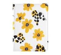 Étui de protection en cuir pour passeport et carte de vaccin - Étanche, Léopard peau tache feuilles fleur, 1 size, Moderne
