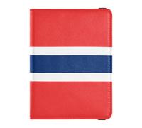 Étui de protection en cuir pour passeport et carte de vaccin - Étanche - Pour homme et femme, Drapeau national de la Norvège Concepts d'affaires parfaits, 1 size, Moderne