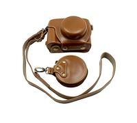 Étui de protection en cuir PU avec ouverture par le bas pour appareil photo Olympus PEN E-P7 avec objectif 14-42 mmEZ, marron, Compacte