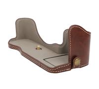 Étui de protection en cuir PU demi-boîtier compatible avec l'appareil photo Sony A7R4 (coffee)
