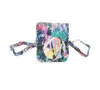 Étui de Protection en Cuir PU imprimé Couleur avec Bandoulière Réglable, Excellente Protection, Design à Rabat, Sangle Multifonctionnelle, pourInstax Mini 12 (Graffitis colorés)