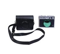 Étui de protection en cuir PU pour appareil photo Fujifilm Instax Mini EVO avec bandoulière réglable, Noir , Organiseur de sac