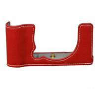 Étui de protection en cuir PU pour FUJI X-E5, demi-couverture en cuir synthétique pour protéger l'appareil photo contre les rayures, la poussière et les chocs (rouge)
