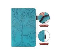 Étui de protection en cuir PU pour tablette Xiaomi Pad 5 11" / Xiaomi Pad 5 Pro (5G) 11" avec support et emplacements pour cartes - Bleu