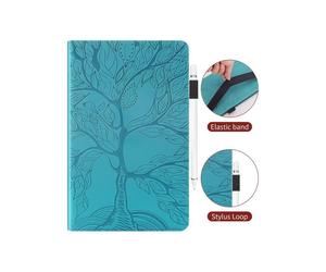 Étui de protection en cuir PU pour tablette Xiaomi Pad 5 11" / Xiaomi Pad 5 Pro (5G) 11" avec support et emplacements pour cartes - Bleu