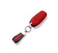 Étui de Protection en Cuir suédé pour clé de Voiture avec télécommande et Porte-clés pour Ferrari 458, 588, 488GTB et LaFerrari Voiture Clé Étui Coque de clé(Red)