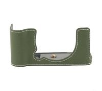 Étui de protection en cuir synthétique pour appareil photo Fuji X-E5 - Demi-coque élégante avec coque antichoc rapide pour photographie de voyage quotidienne - Compact 10 x 10 x 5 cm (vert)