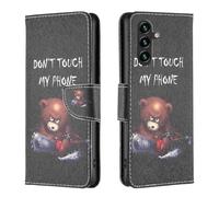 Étui de protection en cuir synthétique pour Samsung Galaxy A55 Motif livre