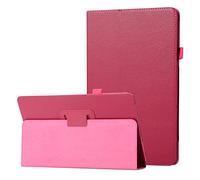 Étui de protection en cuir texturé pour tablette Sony Xperia Z1 - Fin et pliable - Protection arrière résistante aux chocs - Avec support - Rose rouge