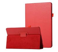Étui de protection en cuir texturé pour tablette Sony Xperia Z1 - Fin et pliable - Protection arrière résistante aux chocs - Rouge