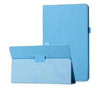 Étui de protection en cuir texturé pour tablette Sony Xperia Z1 - Fin et pliable - Protection arrière résistante aux chocs - Avec support - Bleu clair