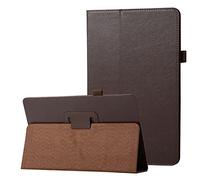 Étui de protection en cuir texturé pour tablette Sony Xperia Z1 - Fin et pliable - Protection arrière résistante aux chocs - Marron