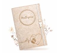 Étui de protection en feutre beige de qualité supérieure pour carnet de maternité allemand, cadeau pour maman et grossesse, organiseur de rangement avec compartiments pour photos échographiques de