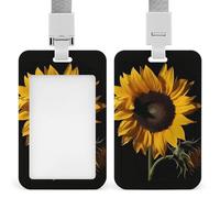 Étui de protection en plastique rigide avec motif tournesol pour carte d'identité, cartes de crédit et cartes de proximité