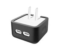 Étui de Protection en Silicone Adaptateur Secteur pour Apple 35 W Double USB-C, Coque de Protection Antichoc et Anti-poussière (Noir)