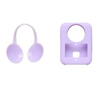 Étui de Protection en Silicone avec Cache-Objectif pour DJI Osmo 360 Anti-poussière Anti-Rayures Protection Manchon Étui à poignée Protection d'objectif Cadre (Violet + étui pour Objectif)
