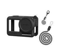 Étui de protection en silicone avec capuchon d'objectif pour DJI Osmo 4 et 3, boîtier léger en gel de silice avec ajustement précis et housse résistante aux rayures, noir