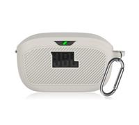 Étui de Protection en Silicone Compatible avec JBL Wave Buds/JBL Vibe Buds, étui de Protection Souple Antichoc, étui de Protection pour Casque avec Porte-clés (Blanc cassé)