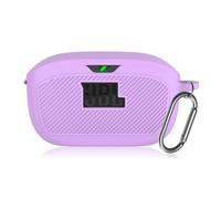 Étui de Protection en Silicone Compatible avec JBL Wave Buds/JBL Vibe Buds, étui de Protection Souple Antichoc, étui de Protection pour Casque avec Porte-clés (Lilas)