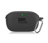 Étui de Protection en Silicone Compatible avec JBL Wave Buds/JBL Vibe Buds, étui de Protection Souple Antichoc, étui de Protection pour Casque avec Porte-clés (Noir)