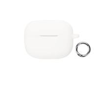 Étui de Protection en Silicone Compatible avec Les écouteurs sans Fil pour Moto Buds 2 Plus - Coque résistante aux Chocs, Housse de Protection Souple avec Mousqueton, Blanc