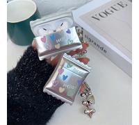 Étui de protection en silicone doux compatible avec 3, 2, Pro, style girly avec sticker cœur DIY, candy, pour écouteurs Bluetooth sans fil Apple AirPods 1/2,Apple AirPods Pro,Apple AirPods 3,Apple Air