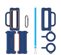 Étui de Protection en Silicone Enceinte pour JBL Grip, Housse de Protection Minimaliste Anti-poussière, Housse de Voyage Souple avec bandoulière et Mousqueton (Bleu)