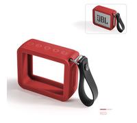 Étui de protection en silicone JBL GO2 avec dragonne en PU Rouge