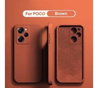 Étui De Protection En Silicone Liquide Pour Xiaomi Poco F5 X5 X3 M3 M4 X4 Pro Nfc F3 F4 Gt,Couverture Arrière De Téléphone Souple,Accessoires De Protection.Brown.For Poco F1