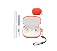 Étui de protection en silicone pour casque JBL Endurance Peak 4 - Résistant aux chocs, toergy imperméable, doux et durable, avec cordon, porte-clés et outil de nettoyage - Rouge