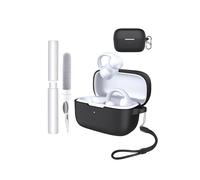 Étui de protection en silicone pour casque Soundcore C50i - Résistant aux chocs, toergy imperméable, doux et durable, avec cordon, porte-clés et outil de nettoyage - Noir