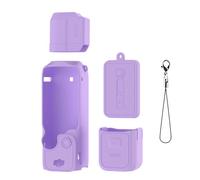 Étui de protection en silicone pour DJI POCKET 3, housse souple avec protection intégrale pour l'écran et l'objectif de l'appareil photo, pour Osmo Pocket 3 Accessoires (Set A violet)