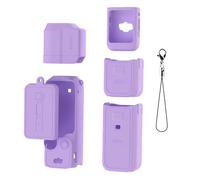 Étui de protection en silicone pour DJI POCKET 3, housse souple avec protection intégrale pour l'écran et l'objectif de l'appareil photo, pour Osmo Pocket 3 Accessoires (Set B violet)