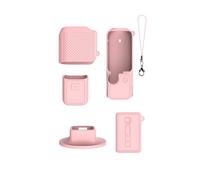 Étui de Protection en Silicone pour DJI Pocket 4,Housse de Protection intégrale pour caméra avec Support de Base et dragonne,Accessoires pour caméra d'action stabilisateur Portable (Rose)