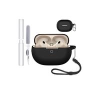 Étui de protection en silicone pour écouteurs Huawei FreeBuds Pro 5 - Résistant aux chocs, toergy imperméable, doux et durable, avec cordon, porte-clés et outil de nettoyage, noir