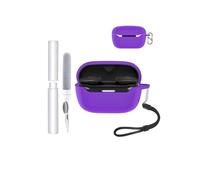 Étui de protection en silicone pour écouteurs JBL Endurance Race 2 - Résistant aux chocs, toergy imperméable, doux et durable, avec cordon, porte-clés et outil de nettoyage - Violet