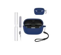 Étui de protection en silicone pour écouteurs JBL Endurance Race 2 - Résistant aux chocs, toergy imperméable, doux et durable, avec cordon, porte-clés et outil de nettoyage - Bleu