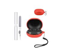 Étui de protection en silicone pour écouteurs SoundPEATS C30 - Résistant aux chocs, toergy imperméable, doux et durable, avec cordon, porte-clés et outil de nettoyage, rouge