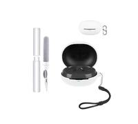 Étui de protection en silicone pour écouteurs SoundPEATS C30 - Résistant aux chocs, toergy imperméable, doux et durable, avec cordon, porte-clés et outil de nettoyage, blanc cassé