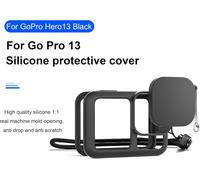 Étui de Protection en Silicone pour GoPro Hero 13 Black - Coque, Capuchon d'Objectif et Lanière - Ensemble d'Accessoires - Noir