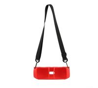 Étui de protection en silicone pour haut-parleur Beats Pill 2024, résistant aux chocs avec bandoulière, peau douce, pochette de transport portable, noir (rouge)