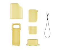 Étui de protection en silicone pour Insta 360 Luna Ultra avec bouchon d'objectif et base d'appareil photo avec dragonne (jaune)