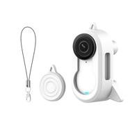 Étui de protection en silicone pour Insta360 GO 3S Retro Bundle, housse en silicone avec capuchon d'objectif anti-secousses et petit cordon pour enregistrement de réunion Vlog, blanc