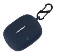 Étui de protection en silicone pour JBL Wave 200 TWS, résistant aux chocs et protection de la peau pour JBL Wave 200TWS, avec porte-clés (bleu foncé)