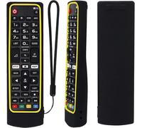 Étui de Protection en Silicone pour LG Smart TV Télécommande, AKB75675301 AKB75675304 AKB74915305, Housse Coque pour pour LG Télécommande, Antidérapage, Antisismique, Lavable (Noir+Jaune)
