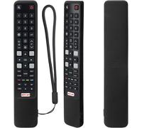 Étui de Protection en Silicone pour RCA TCL Télécommande, RC802N 43P20US 43S6000FS 55X2US 65P20US, Housse Coque pour RCA TCL Télécommande, Antidérapage, Antisismique, Lavable (Noir)